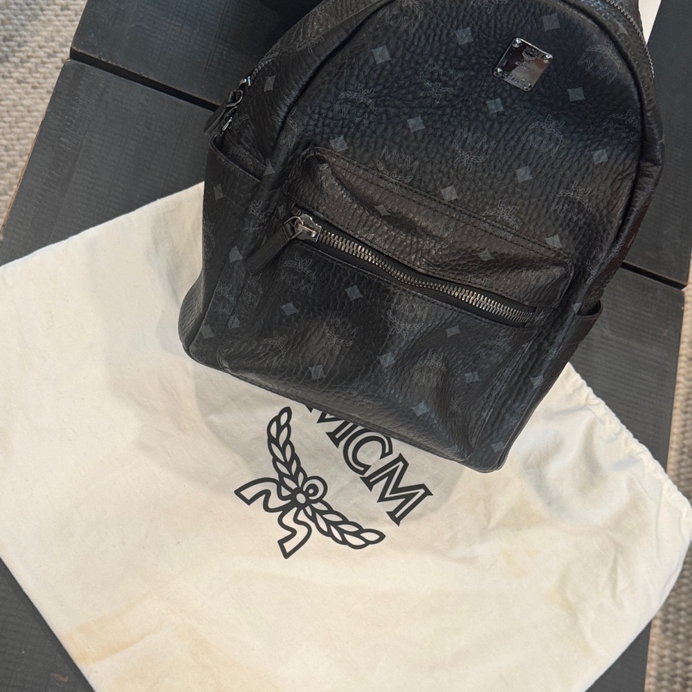 MCM Black Monogram Men's Backpack